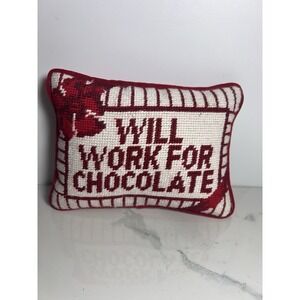 VTG Needlepoint Accent Rectangle Pillow Will Work For Chocolate